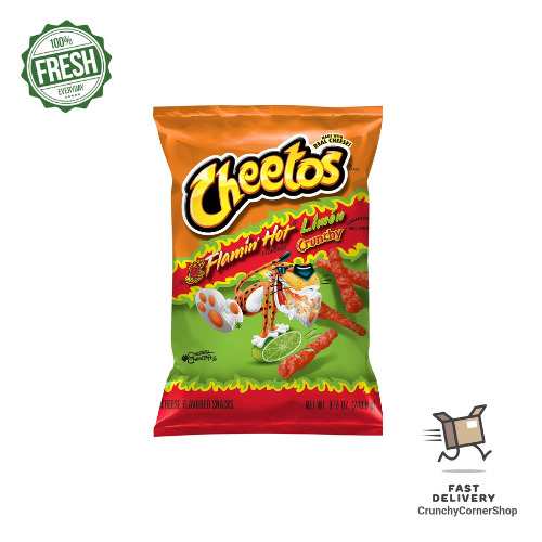 Cheetos Crunchy Cheese Flavored Snacks Flamin' Hot Limon