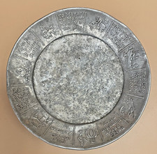 Vintage Child  s Pressed Tin Plate with Nursery Rhyme Border