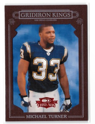 2007 Donruss Threads MICHAEL TURNER Gridiron Kings RED FRAME 63/100 CHARGERS