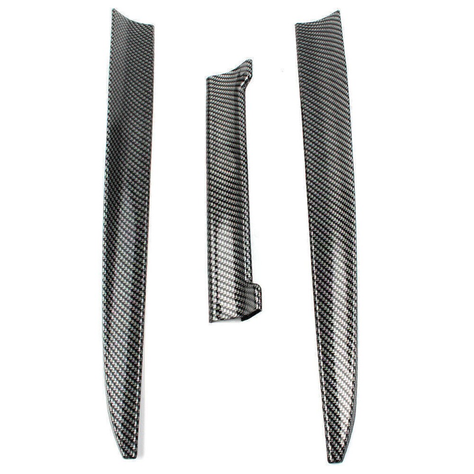 3 Pcs Carbon Fiber PVC Car Rear Wing Lip Spoiler Tail Trunk Roof Trim ...