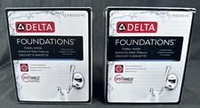   2 Delta FNDS35-PC Foundations Towel Hook - Chrome Finish- NIB  