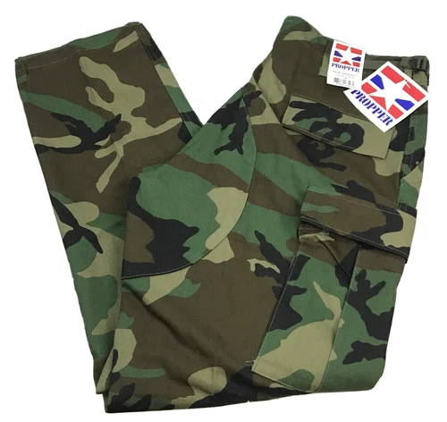 Propper Mens Sz Large Military Combat Pants Cargo Camouflage Camo Buttonfly NOS
