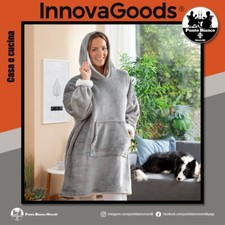 InnovaGoods - Coperta con Felpa e Cappuccio in Pile, Calore e Comfort, Design Unisex Oversize, Tasca Ampia, Adatta per Interni ed Esterni, Grigio, Taglia Unica, Plastica InnovaGoods - Coperta con Felpa e Cappuccio in Pile, Calore e Comfort, Design Unisex Oversize, Tasca Ampia, Adatta per Interni ed Esterni, Grigio, Taglia Unica, Plastica