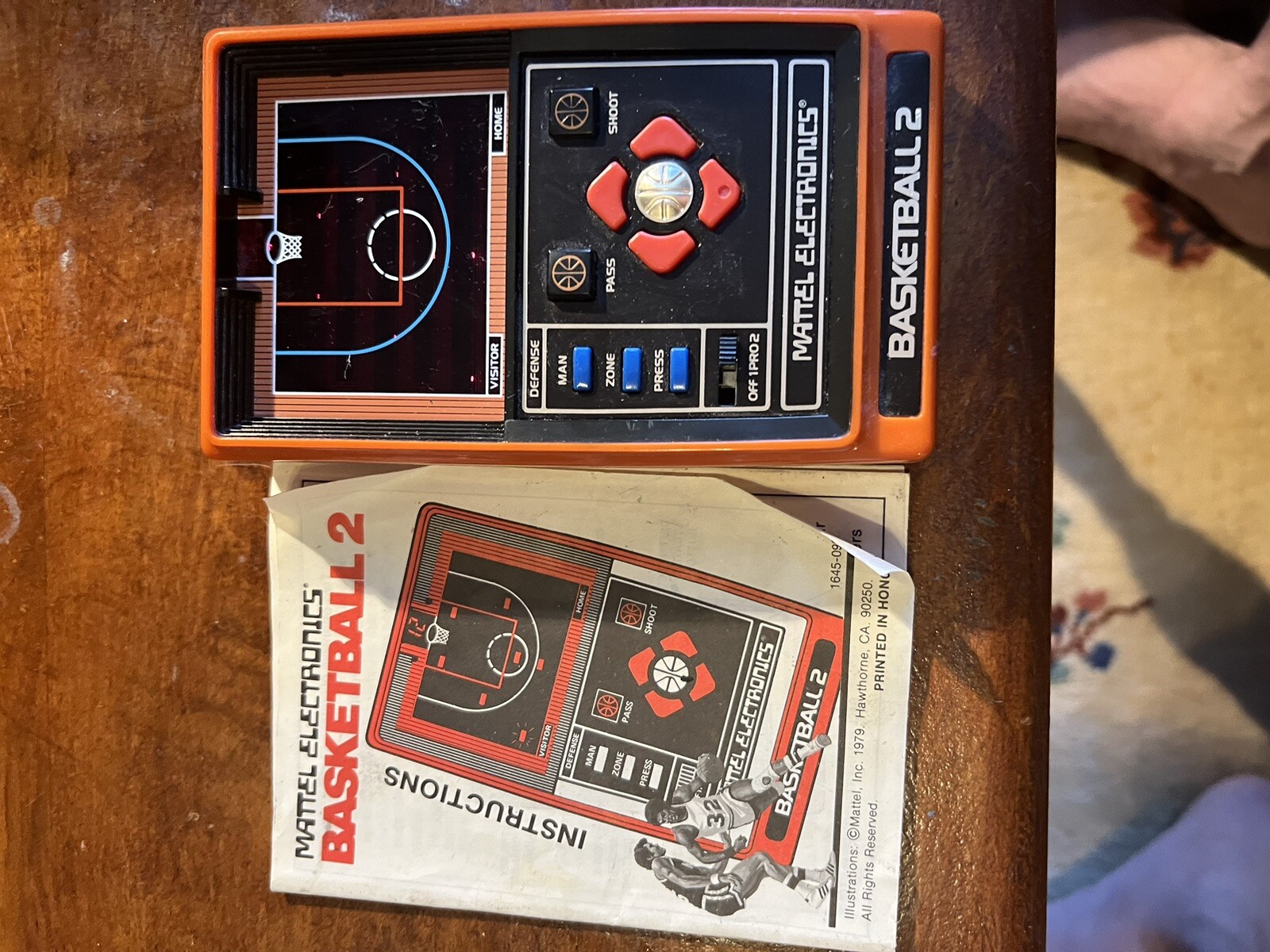 Vintage 1979 Mattel Electronics Basketball 2 Handheld Toy Video Game