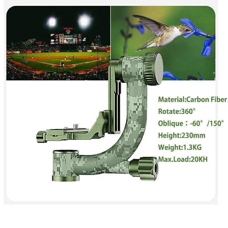 Sirui CT-3204 Camo Carbon fiber tripod CH-20 Gimbal Head For Nikon Sony Canon - Image 3 of 4