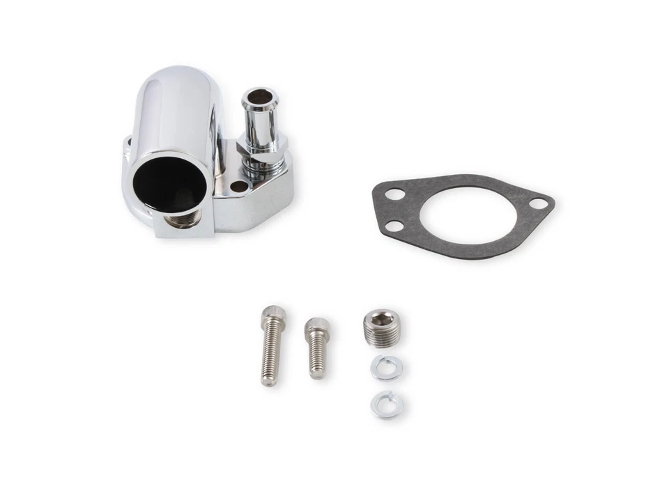 Cuello de agua cromado Mr. Gasket 9713 para Ford 1979-1997 5,0/5,8 L V8 Foto 3 de 4