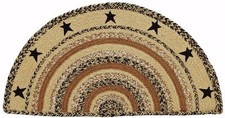 Braided Stars Hearth or Doorway Rug Half Circle 33"L Kettle Grove