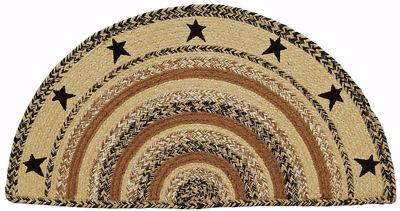 Braided Stars Hearth or Doorway Rug Half Circle 33''L Kettle Grove