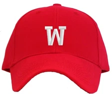 Letter W Initial Embroidered Pro Sport Baseball Cap - Available in 7 Colors  Hat