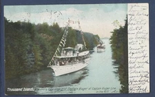 Steamer CASTANET and CAPTAIN VISGER - the Rift, Thousand Islands, NY - 1906 --b