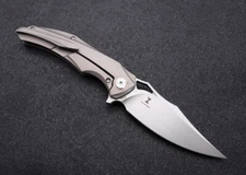 CMB Made Knives Folding Pocket Knife 3.75" M390 Steel Blade Titanium Handle 02G