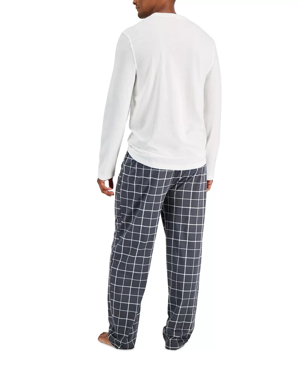 Matching Men's Papa Deer Mix It Family Pajama Set Grey Plaid sz S