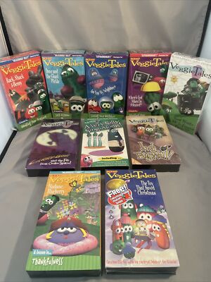 Veggie Tales VHS Lot of 10 Sealed Tapes Where's God When I'm