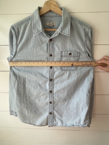 Cherokee Shirt Youth XL 16 Light Blue Denim Button Long Sleeve Casual - Picture 8 of 8