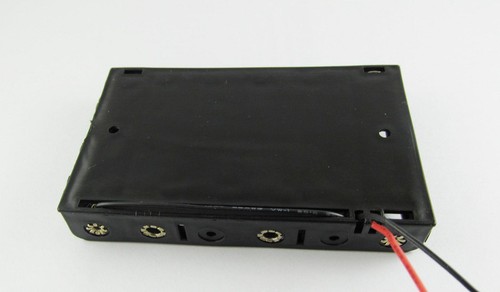 Plastic Battery Holder Box Case 6 x AA/2A Cells 9V With 6" Lead Wire Black new - Picture 2 of 4