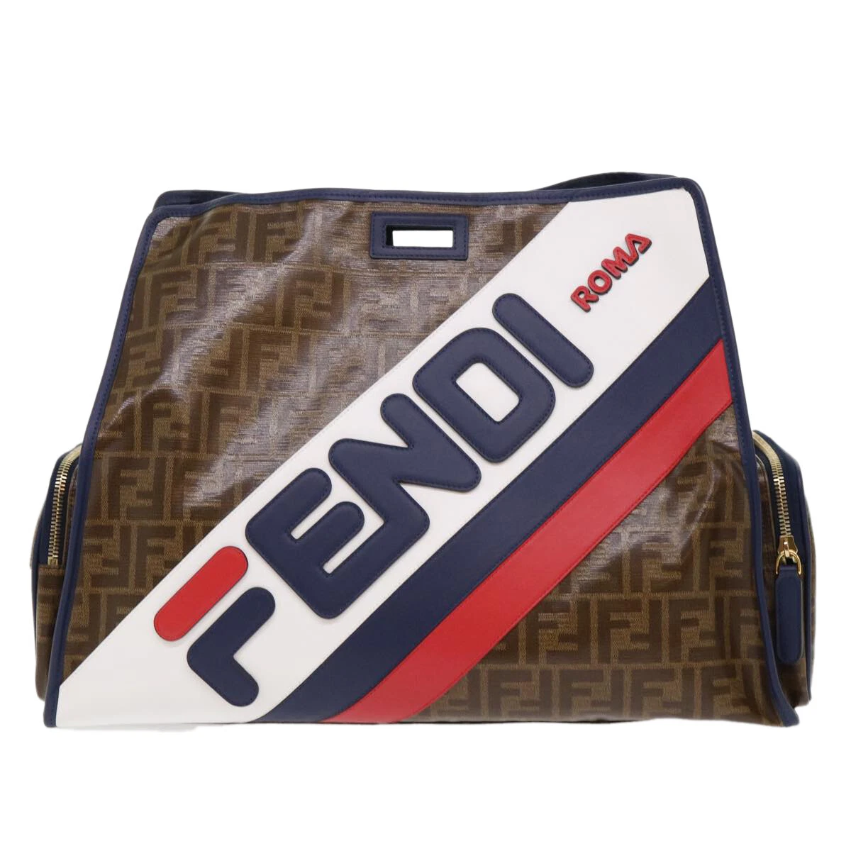 FENDI Zucca Canvas FILA Collaboration Peek A Boo Defender Bag