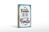 Holzschild Spruch Echte Freunde ZäHlt Man Zur Familie 12X18 Cm Schild