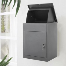 Lockable Metal Parcel Delivery Secure Dropbox Outdoor Storage Letter Post Box