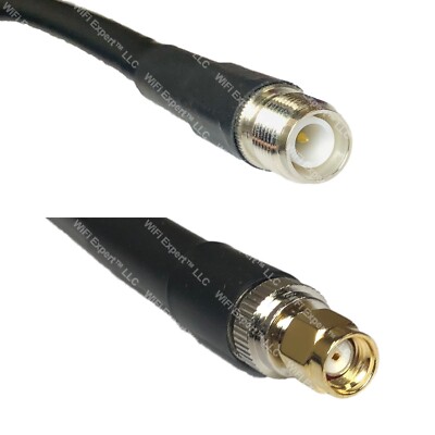 LMR400UF RP-TNC FEMALE to RP-SMA MALE Coaxial RF Cable USA-Ship Lot