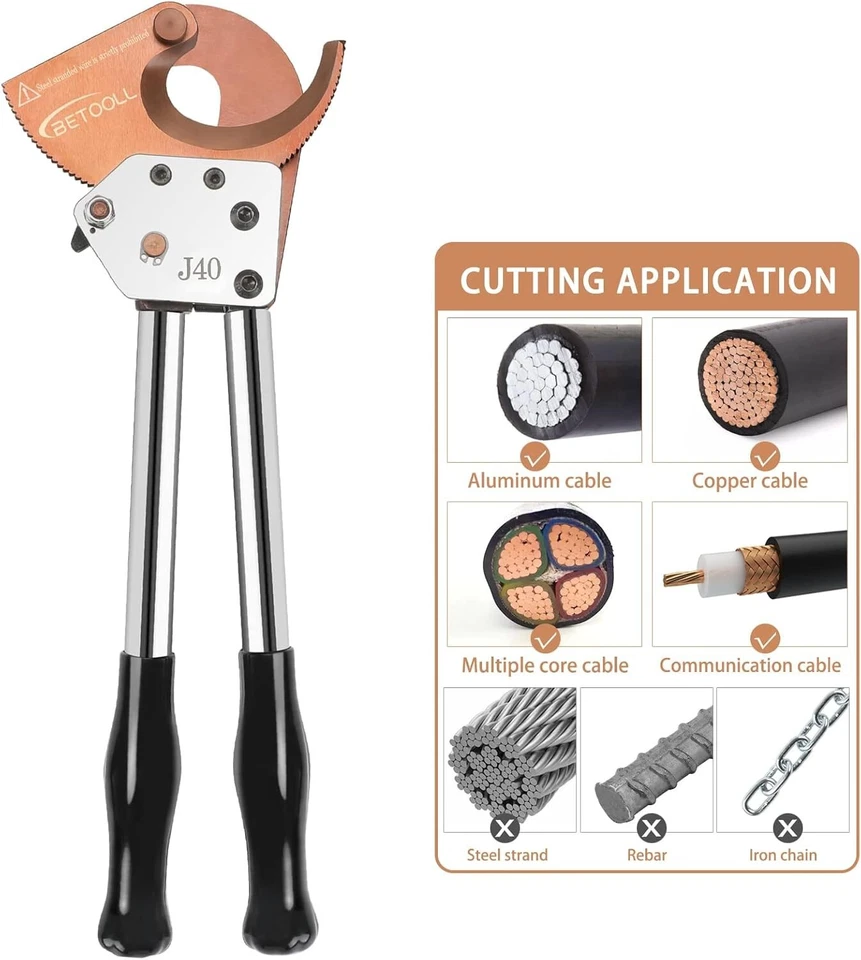 Cortadores De Cables De Trinquete De Alambre De Servicio Pesado Para Cables NUEVO. Foto 2 de 4