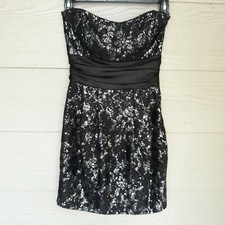 WINDSOR Dress 2 Black Short  Strapless Sweetheart Sequined Embellished 