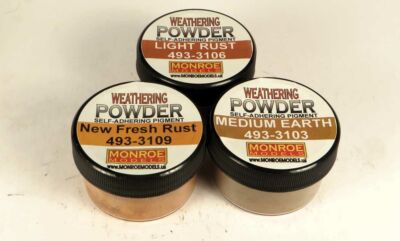 Monroe Models HO Rust & Dust Weathering Powder Set 1 Each: Light Rust, New 2911