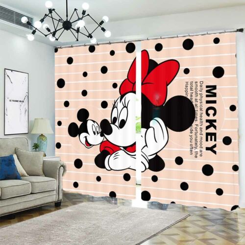 Big Mickey Mouse Back 3D Curtain Blockout Photo Printing Curtains Drape Fabric - Afbeelding 1 van 12