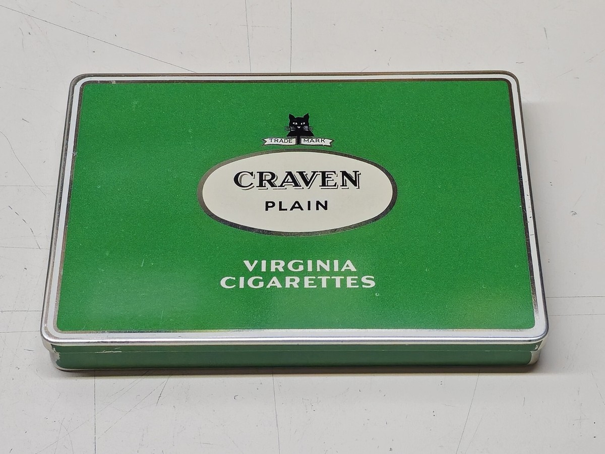 Vintage Craven Plain End Cigarettes Flat 50 Tin EMPTY/No Tobacco