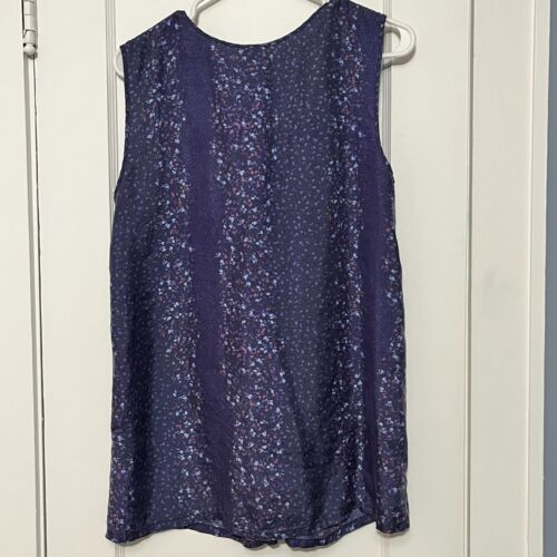 J. Jill 100% silk floral flowy keyhole tank size large boho cottagecore summer