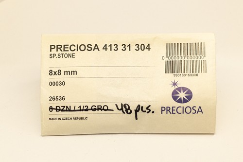 PKG. 48 Vintage Preciosa 8x8mm. VITRIAL LIGHT 8 MM. PINK/PURPLE Flat backs. - Picture 6 of 9