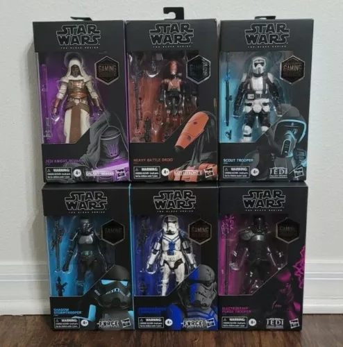 Star Wars The Black Series Jedi Knight Revan, Heavy Battle Droid, Electrostaff