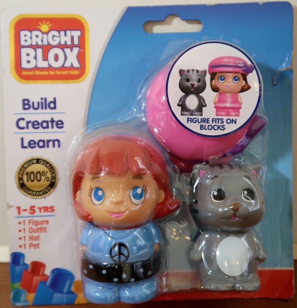 Bright Blox Girl & Kitty Building Blocks Figure and Pet Set NEW