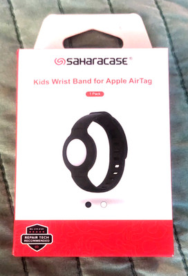 SaharaCase Silicone Wrist Band for AirTag Kids/Adults Black BRAND NEW