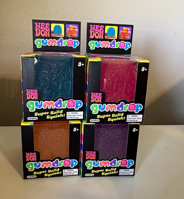 Schylling NeeDoh Gumdrop Super Solid Squish Squeeze Toys Set of 4