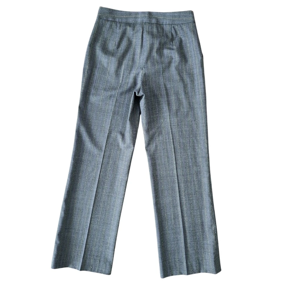 Calça listrada de lã ETRO cinza 42 designer de escritório Business Corpcore Girlboss - Imagem 2 de 4