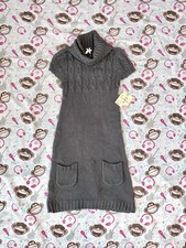 Derek Heart Vintage Grey Knit Sweater Dress Turtle Neck Size M NWT Aesthetic