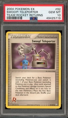 Pokemon Swoop! Teleporter EX Team Rocket Returns #92 PSA 10 Gem Mint
