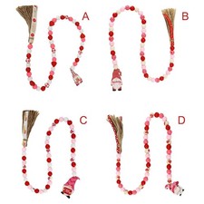 85cm/33.5in Wood Bead Garland with Tassels, Hanging