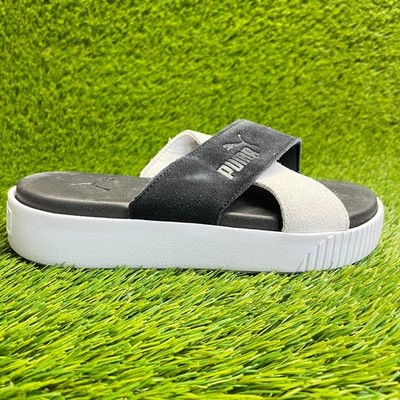 Puma Platform Womens Size 6.5 Black Beach Walking Casual Suede Slide Sandals