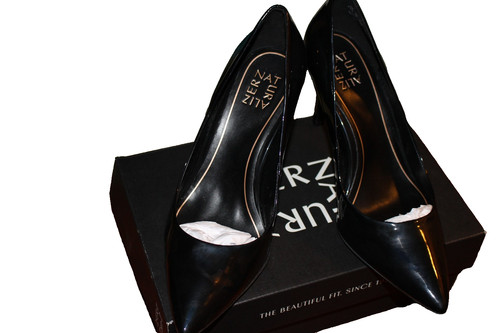 NIB Naturalizer Women's Anna Pumps Shiney Black Leather NEW