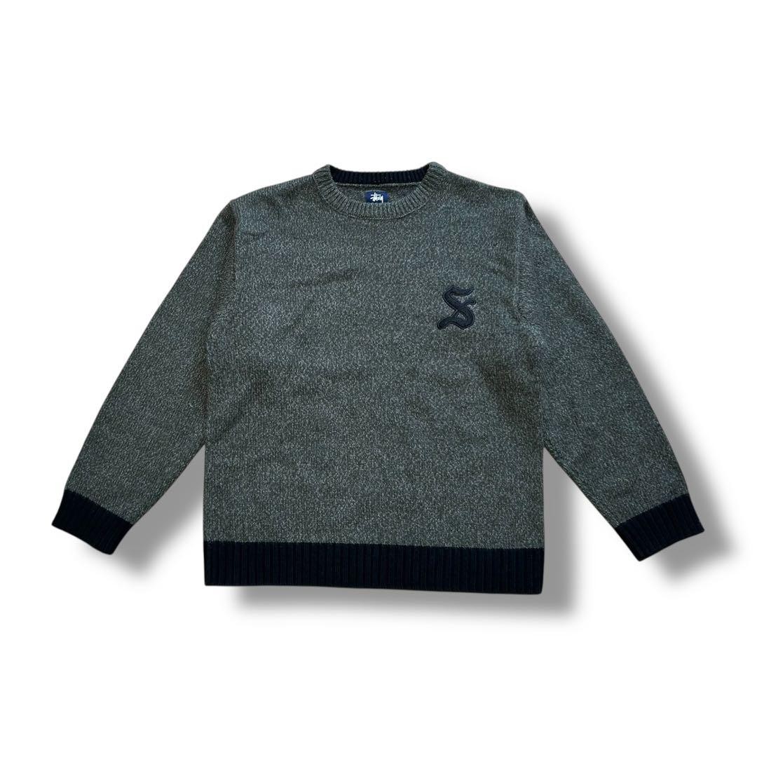 Stussy Old Sweater Gray L Acrylic Wool Rare Streetwear Pullover thumbnail 2