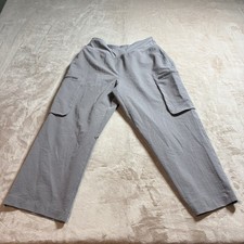 Sage Collective Womens Cropped Cargo Pants Athleisure Hiking Gray Sz M Gorpcore