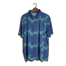 reyn spooner all over tropical Floral Print men s polo size XL