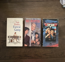 Vintage VHS Movie Lot of 3 - Top Gun, Forrest...
