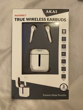 Image of Akai Wireless Bluetooth Earbuds With Charging Case White (A61058) - NEW & Unused
