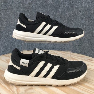 Adidas Shoes Womens 8 Retrorun Athletic Low Top Sneakers EH1859 Black White