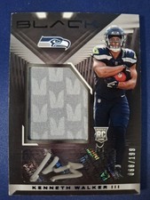 2022 Panini Black Kenneth Walker III Rookie Patch Auto Football Card /199. rookie card picture