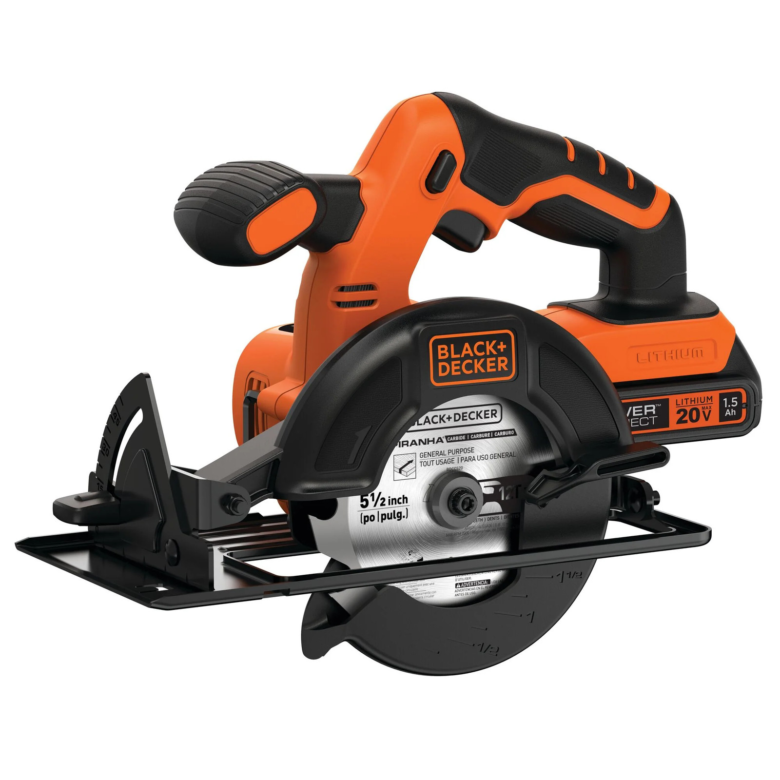 BLACK+DECKER 20V MAX* POWERCONNECT&trade; 5-1/2 In. Cordless Circular Saw - BDCCS20C