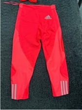 Ausgefallene Adidas Adizero Running Leggings 7/8, neonorange,S, neu