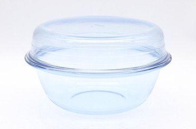 Pyrex Kuchenform Auflaufform mit Deckel hellblau Ofenform Backform Glas France
